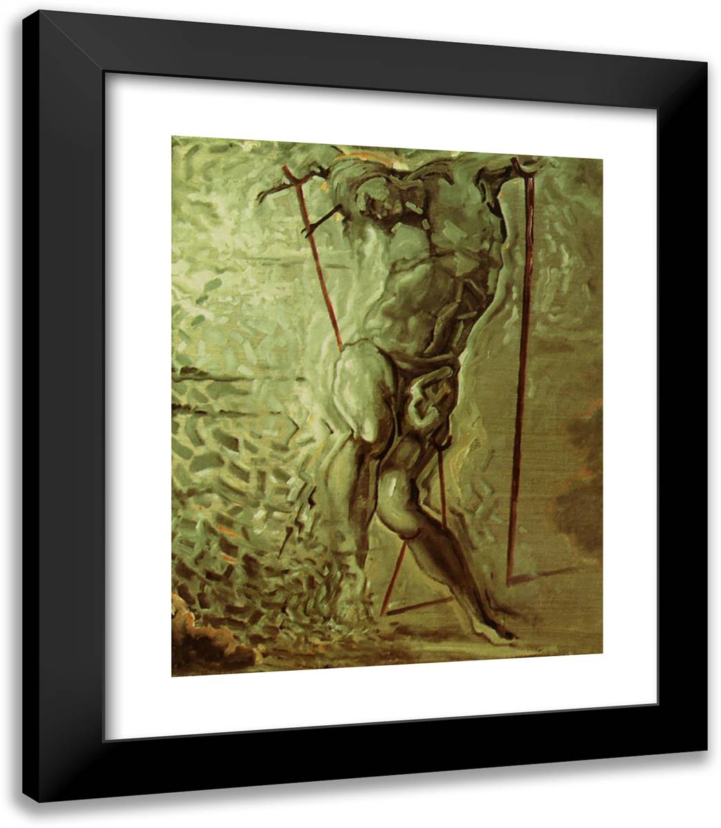 Saint Sebastian 20x23 Black Modern Wood Framed Art Print Poster by Dali, Salvador
