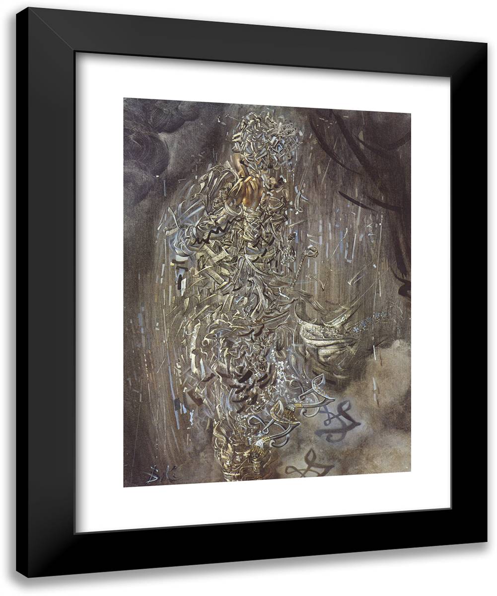 Saint Surrounded by Three Pi-Mesons 20x24 Black Modern Wood Framed Art Print Poster by Dali, Salvador