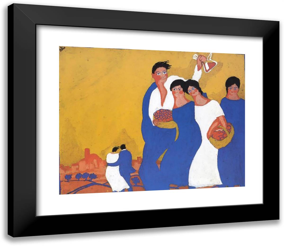 Santa Creus Festival in Figueras 23x20 Black Modern Wood Framed Art Print Poster by Dali, Salvador