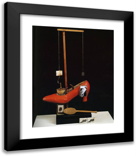 Scatalogical Object Functioning Symbolically (The Surrealist Shoe) 20x23 Black Modern Wood Framed Art Print Poster by Dali, Salvador