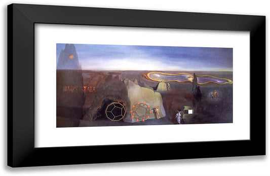Searching for the Fourth Dimension 24x16 Black Modern Wood Framed Art Print Poster by Dali, Salvador