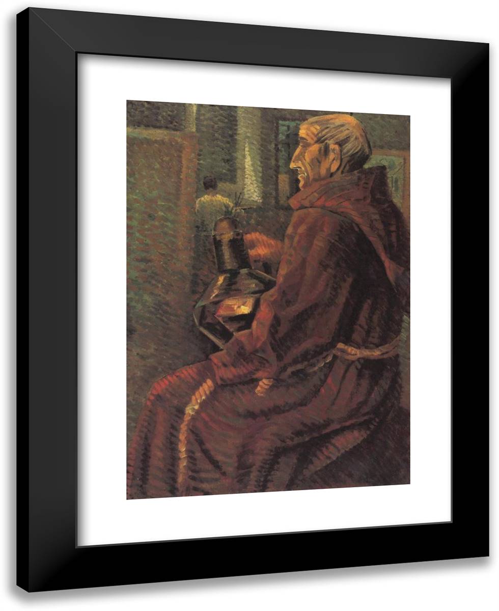 Seated Monk 19x24 Black Modern Wood Framed Art Print Poster by Dali, Salvador