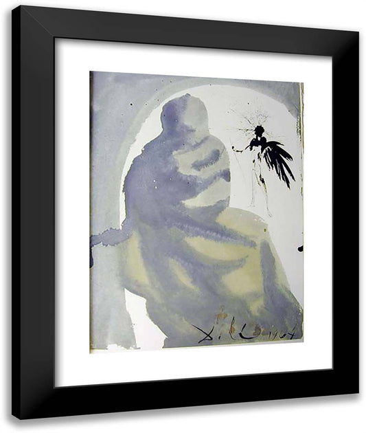 Seduxisti Me, Domine 20x24 Black Modern Wood Framed Art Print Poster by Dali, Salvador