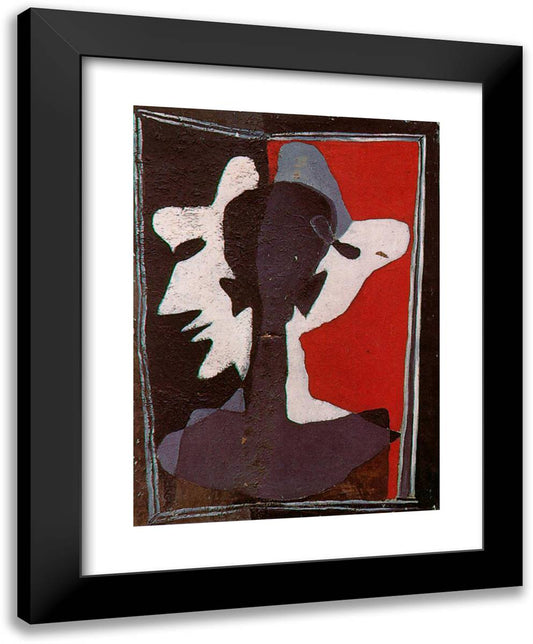 Self-Portrait Being Duplicated Into Three 19x24 Black Modern Wood Framed Art Print Poster by Dali, Salvador