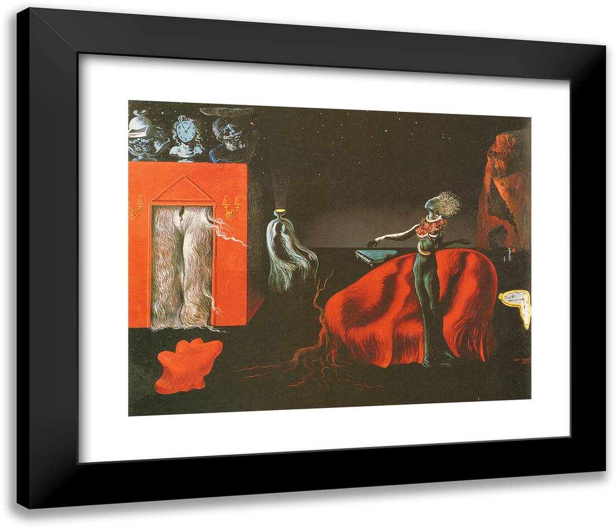 Singularities 23x20 Black Modern Wood Framed Art Print Poster by Dali, Salvador