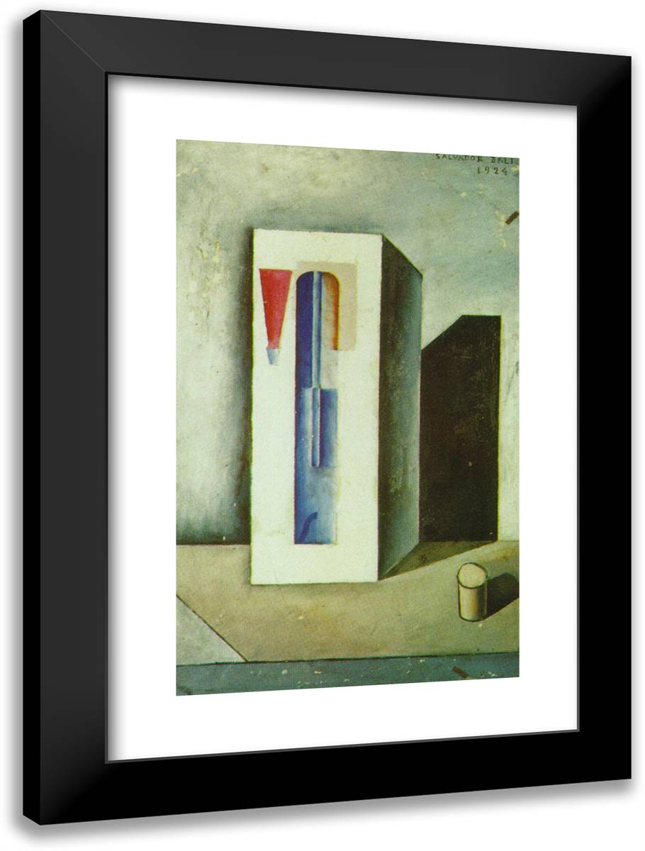 Siphon and Small Bottle of Rum 17x24 Black Modern Wood Framed Art Print Poster by Dali, Salvador