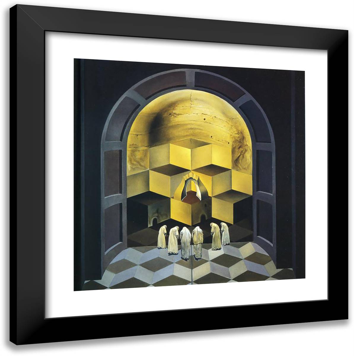 Skull of Zurbaran 20x20 Black Modern Wood Framed Art Print Poster by Dali, Salvador