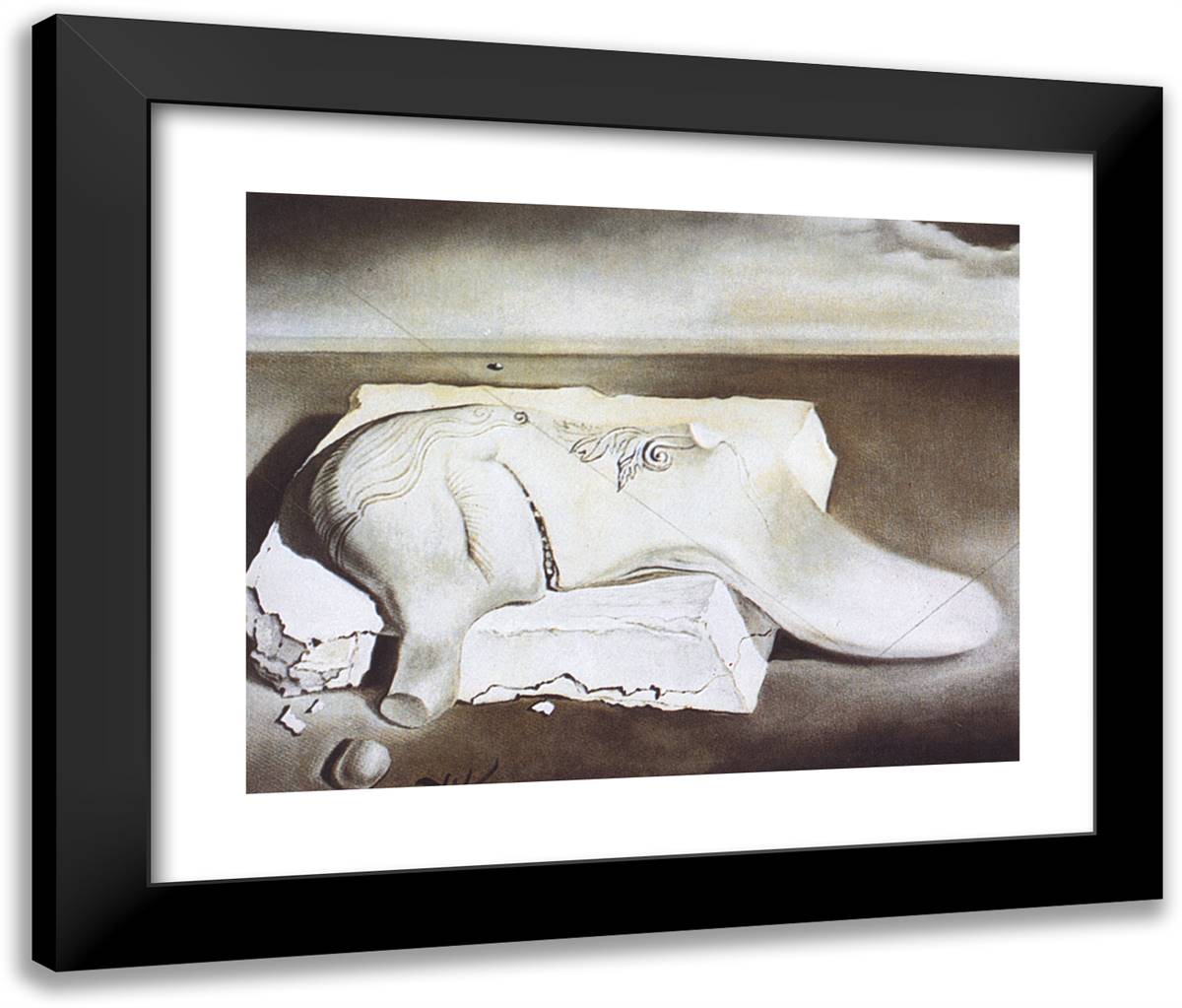 Soft Monster (Monstruo Blando Adormercido) 24x20 Black Modern Wood Framed Art Print Poster by Dali, Salvador