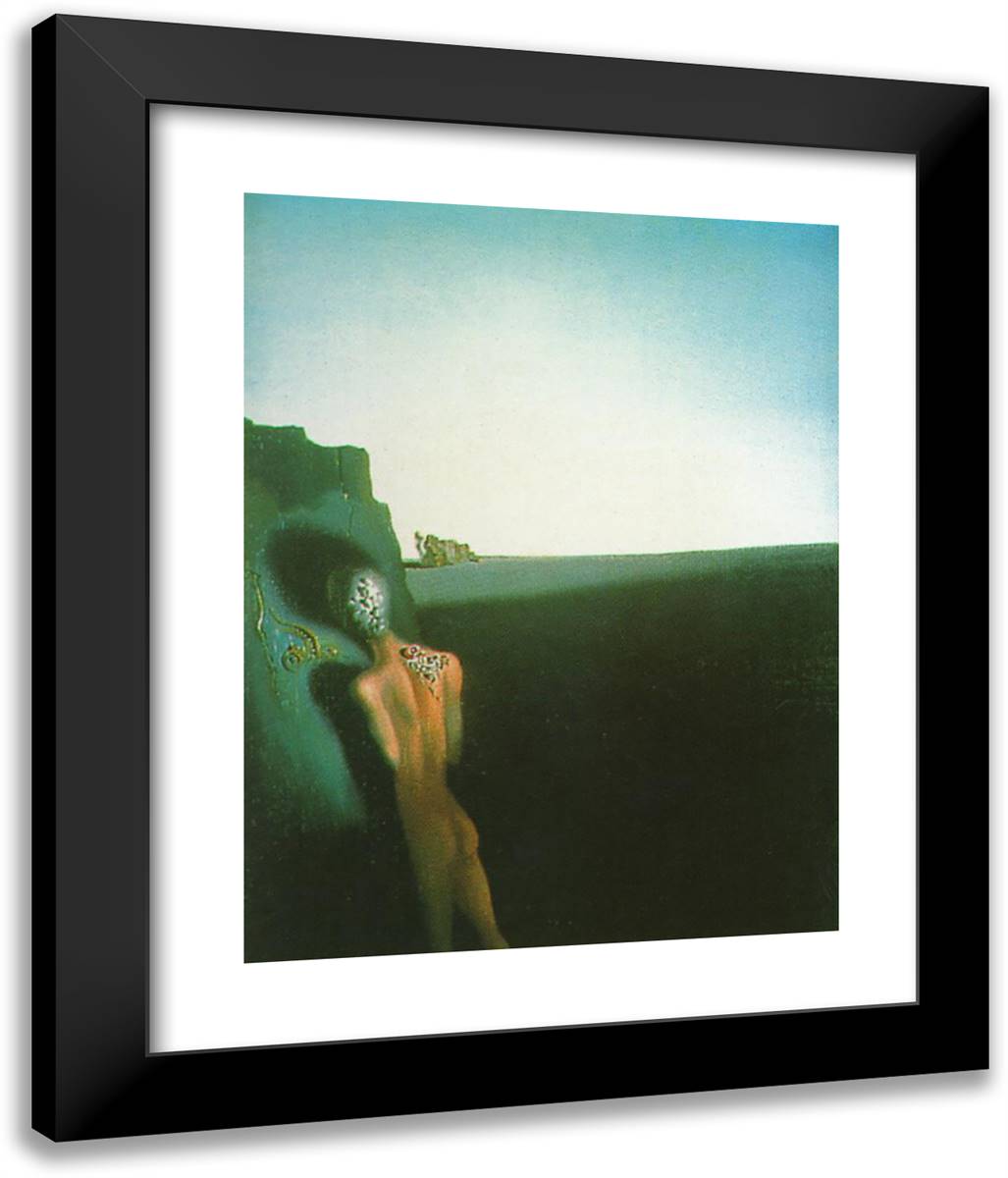 Solitude - Anthropomorphic Echo 20x24 Black Modern Wood Framed Art Print Poster by Dali, Salvador