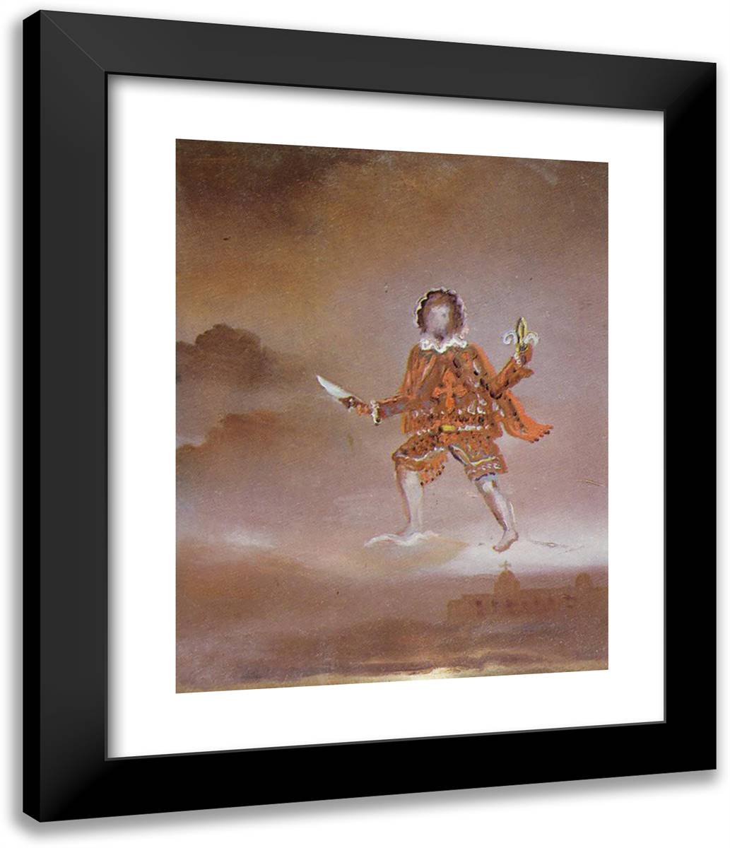 Spanish Nobleman with a Cross of Brabant on His Jerkin 20x24 Black Modern Wood Framed Art Print Poster by Dali, Salvador