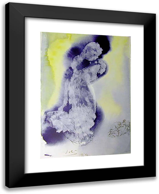 Spiritus Promptus Est, Caro Vero Infirma 19x24 Black Modern Wood Framed Art Print Poster by Dali, Salvador