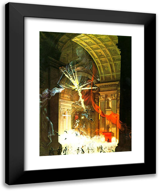 St. Peter's in Rome 20x24 Black Modern Wood Framed Art Print Poster by Dali, Salvador