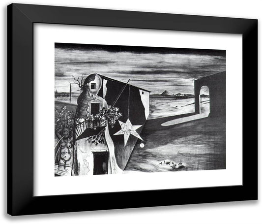 Stage Curtain for the Ballet 'Cafe De Chinitas' 24x20 Black Modern Wood Framed Art Print Poster by Dali, Salvador