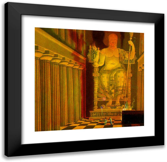 Statue of Olympic Zeus 21x20 Black Modern Wood Framed Art Print Poster by Dali, Salvador