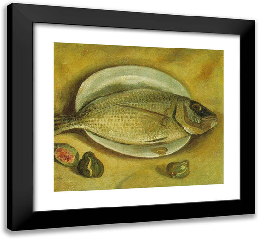 Still Life - Fish 22x20 Black Modern Wood Framed Art Print Poster by Dali, Salvador