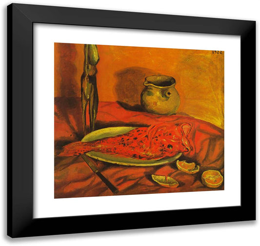 Still Life (Pulpo Y Scorpa) 21x20 Black Modern Wood Framed Art Print Poster by Dali, Salvador