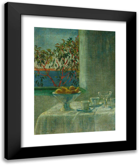 Still Life by a Window 20x24 Black Modern Wood Framed Art Print Poster by Dali, Salvador