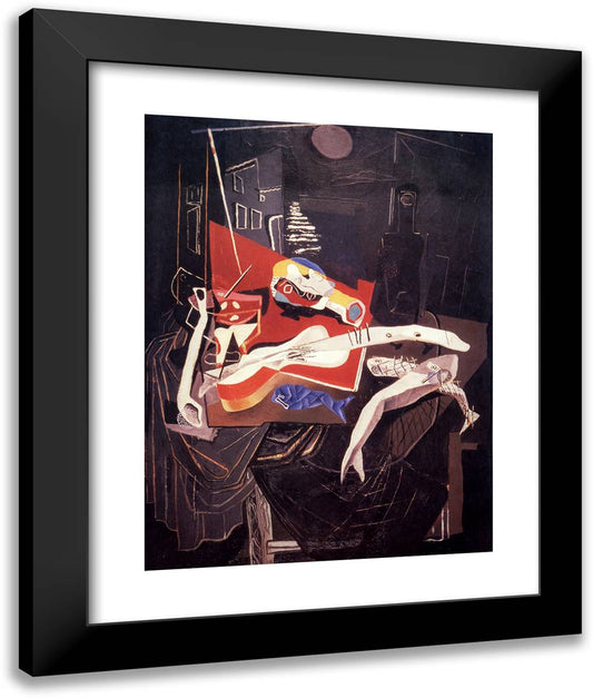 Still Life by Moonlight 20x24 Black Modern Wood Framed Art Print Poster by Dali, Salvador