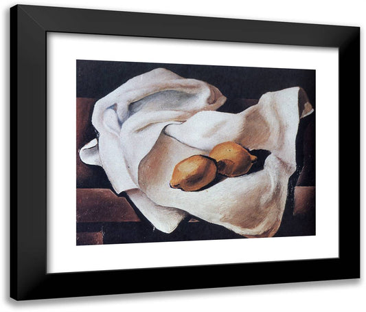 Still Life with Two Lemons 24x20 Black Modern Wood Framed Art Print Poster by Dali, Salvador