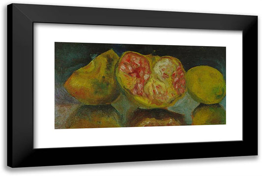 Still Life. Pomegranates 24x16 Black Modern Wood Framed Art Print Poster by Dali, Salvador