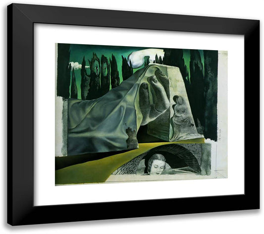 Study for a Backdrop 23x20 Black Modern Wood Framed Art Print Poster by Dali, Salvador