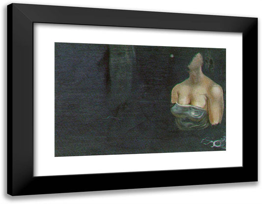 Study for a Portrait (Unfinished) 24x19 Black Modern Wood Framed Art Print Poster by Dali, Salvador