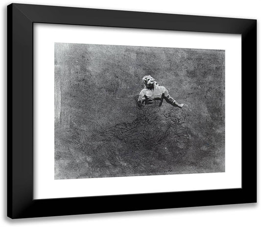 Study for 'Compianto Diabele' by Canova (Unfinished) 23x20 Black Modern Wood Framed Art Print Poster by Dali, Salvador