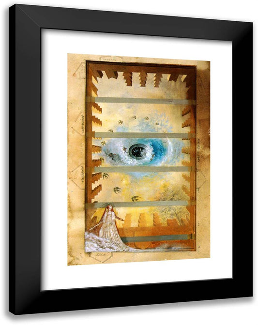Study for the Decoration of the Ceiling in Pubol 18x24 Black Modern Wood Framed Art Print Poster by Dali, Salvador