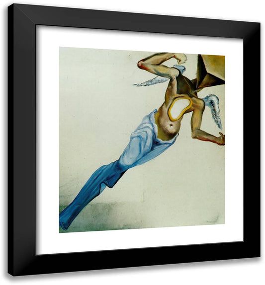 Surrealist Angel 20x22 Black Modern Wood Framed Art Print Poster by Dali, Salvador
