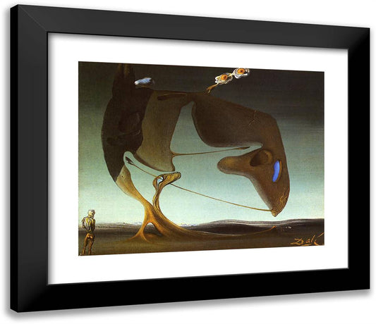 Surrealist Architecture 23x20 Black Modern Wood Framed Art Print Poster by Dali, Salvador