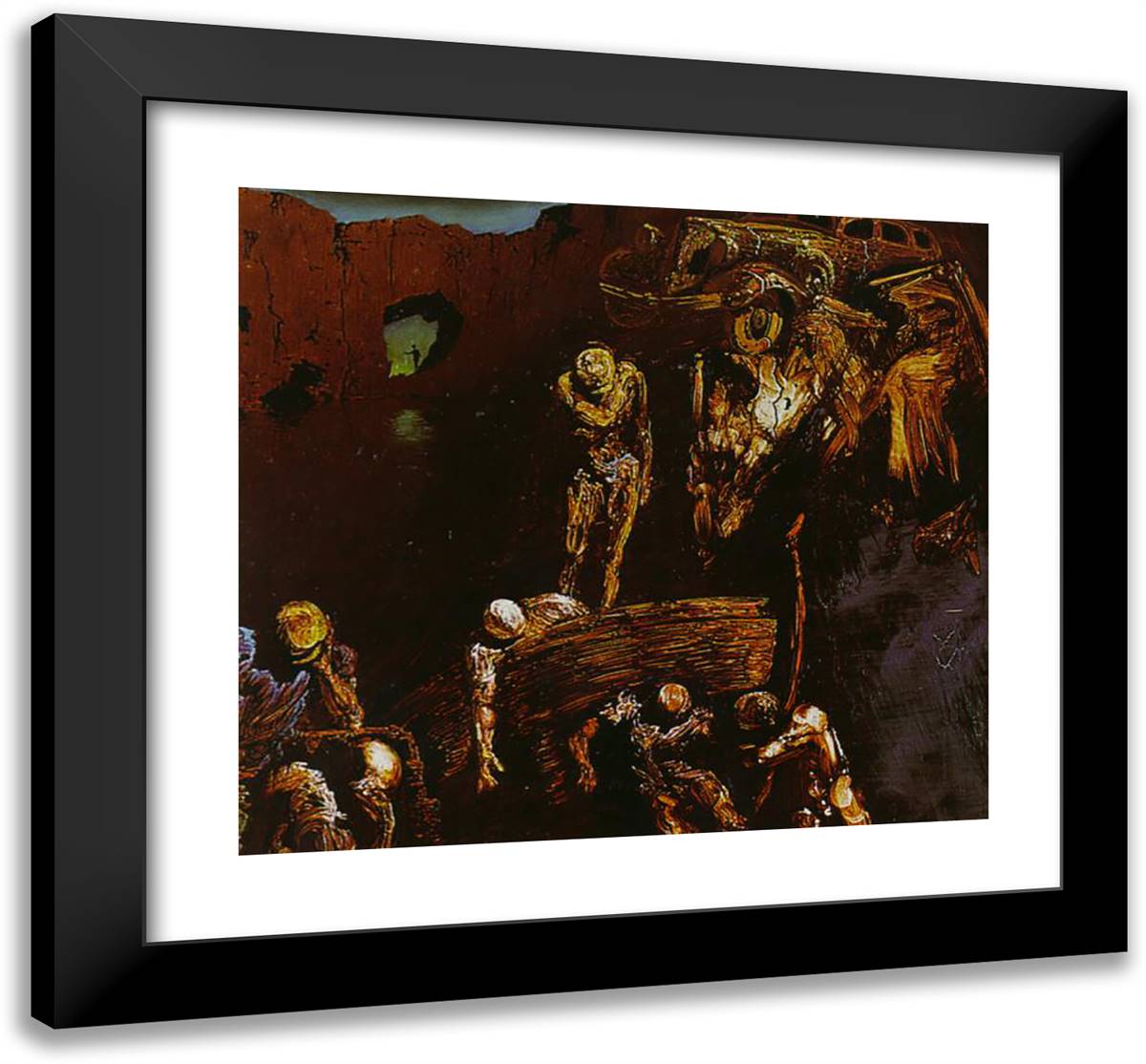 The Fossilised Automobile of Cape Creus 22x20 Black Modern Wood Framed Art Print Poster by Dali, Salvador
