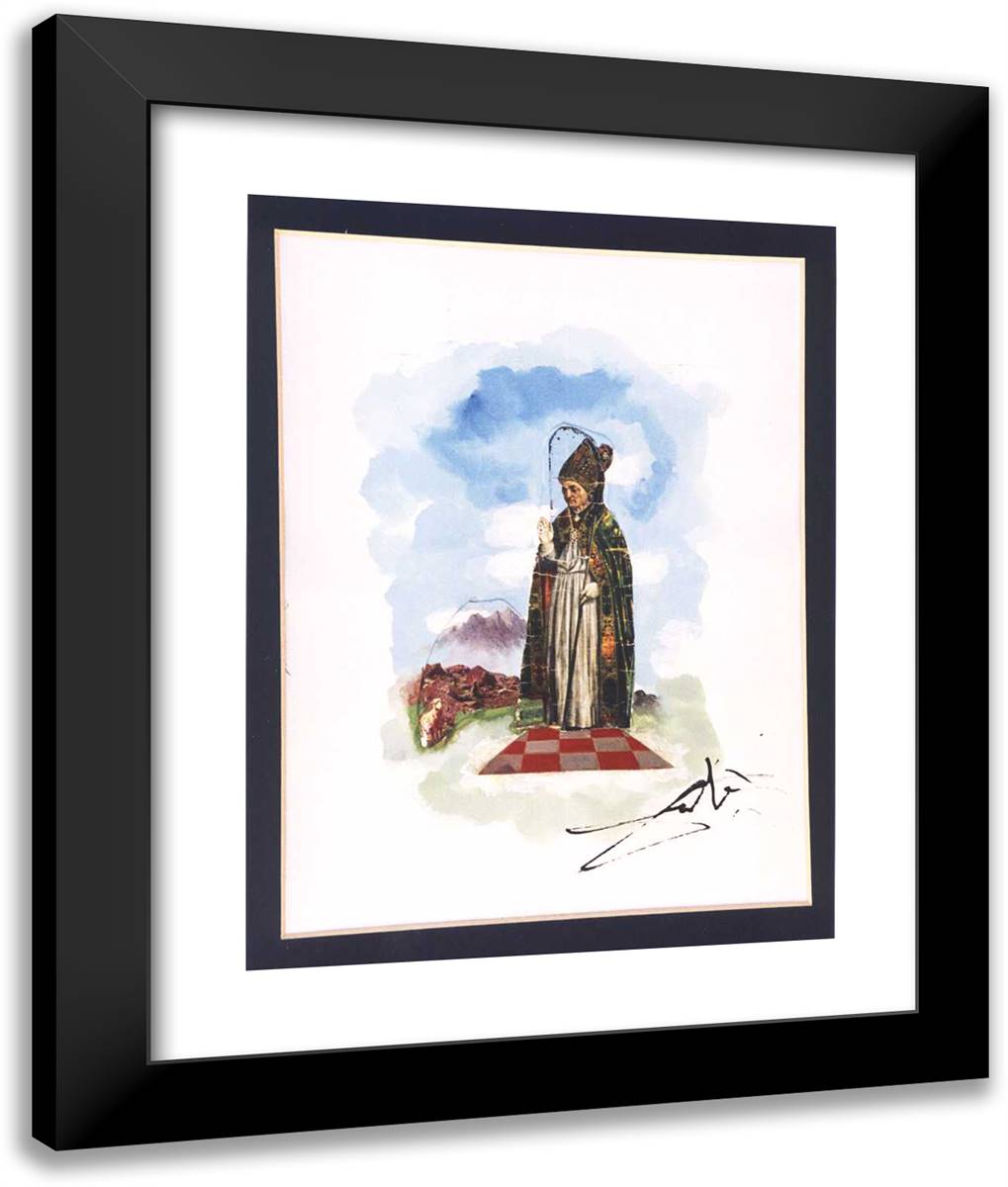 The Kings Sword 20x24 Black Modern Wood Framed Art Print Poster by Dali, Salvador