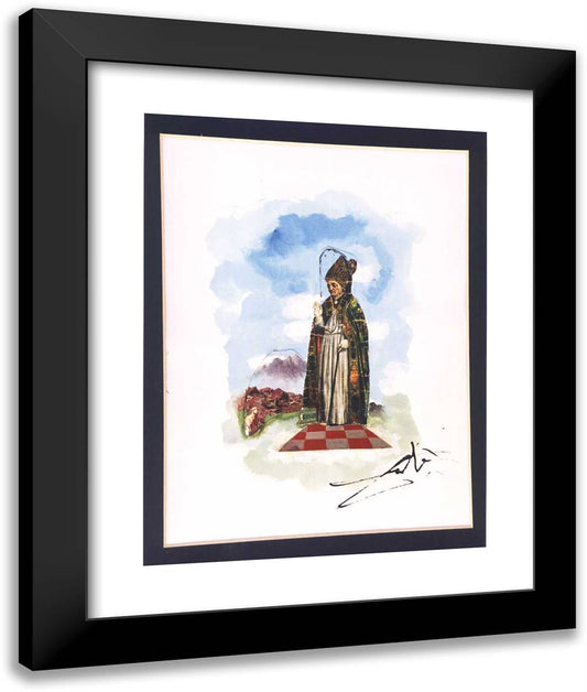 The Kings Sword 20x24 Black Modern Wood Framed Art Print Poster by Dali, Salvador