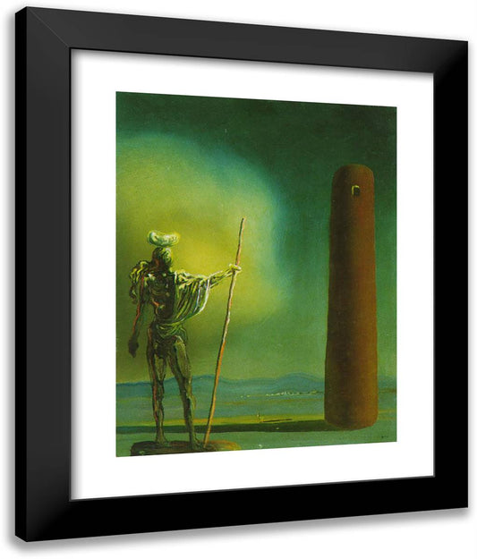 The Knight at the Tower 20x24 Black Modern Wood Framed Art Print Poster by Dali, Salvador