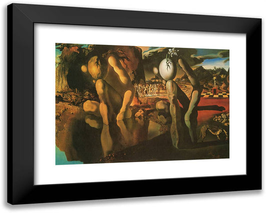 The Metamorphosis of Narcissus 24x19 Black Modern Wood Framed Art Print Poster by Dali, Salvador