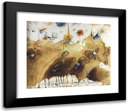 The Mountains of Cape Creus on the March 23x20 Black Modern Wood Framed Art Print Poster by Dali, Salvador