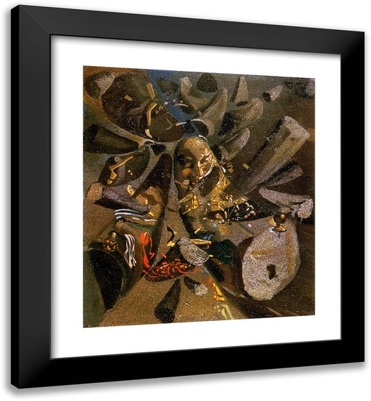 The Paranoiac-Critical Study of Vermeer's Lacemaker 20x22 Black Modern Wood Framed Art Print Poster by Dali, Salvador