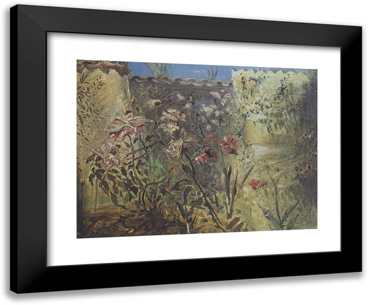 The Patio of Port Lligat 24x20 Black Modern Wood Framed Art Print Poster by Dali, Salvador