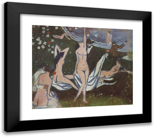 The Picnic 22x20 Black Modern Wood Framed Art Print Poster by Dali, Salvador