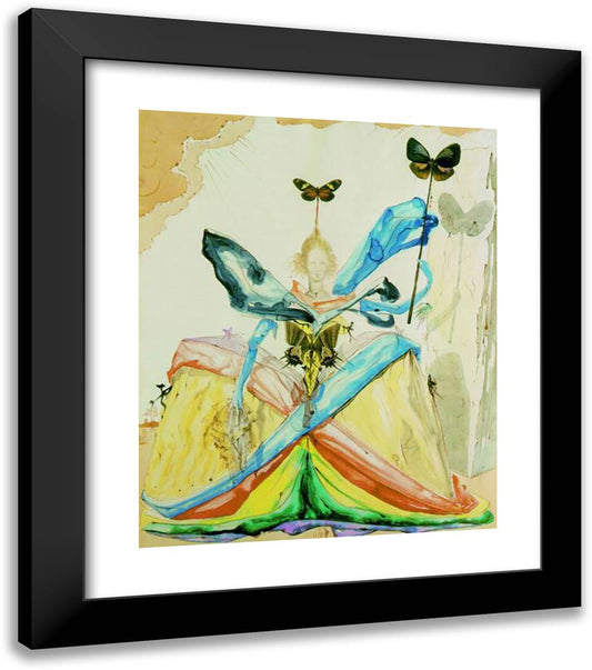 The Queen of the Butterflies 20x23 Black Modern Wood Framed Art Print Poster by Dali, Salvador