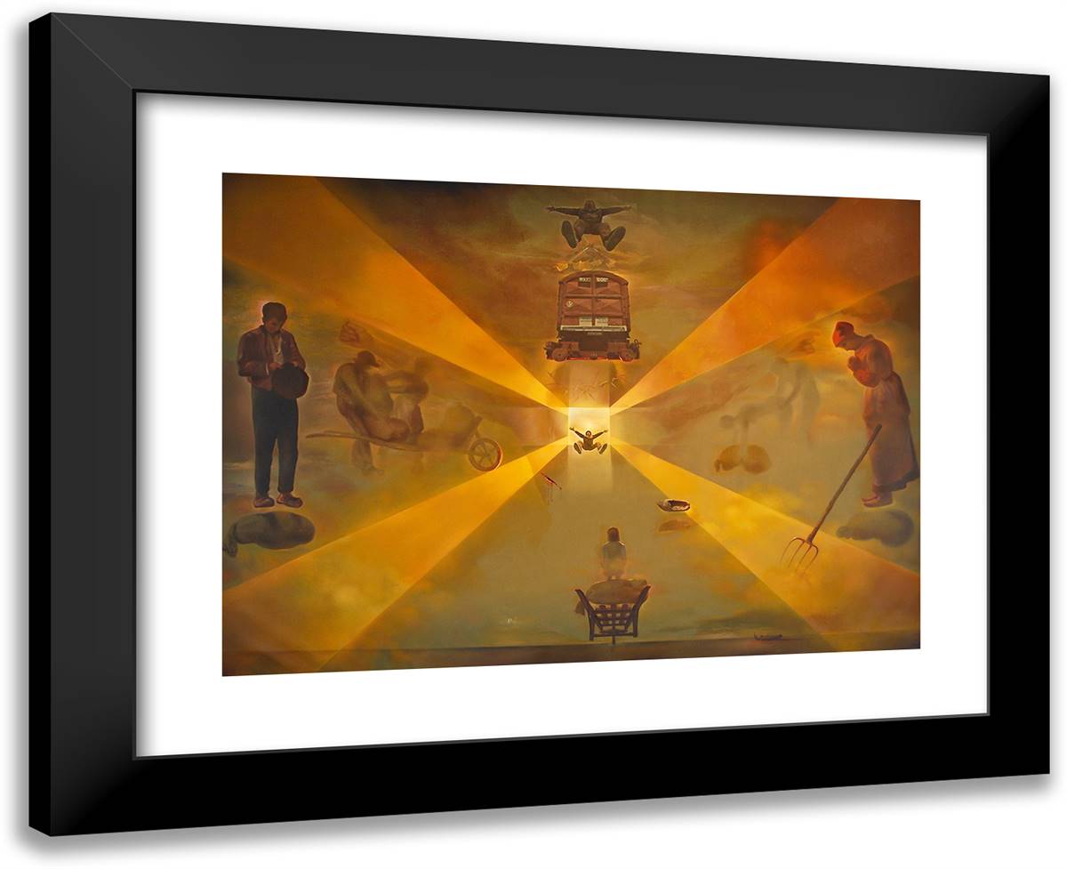 The Railway Station at Perpignan 24x20 Black Modern Wood Framed Art Print Poster by Dali, Salvador