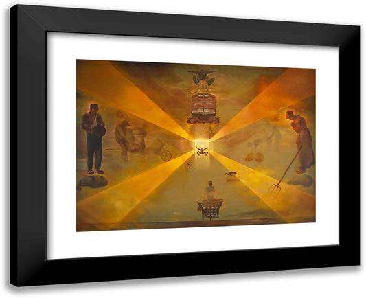 The Railway Station at Perpignan 24x20 Black Modern Wood Framed Art Print Poster by Dali, Salvador