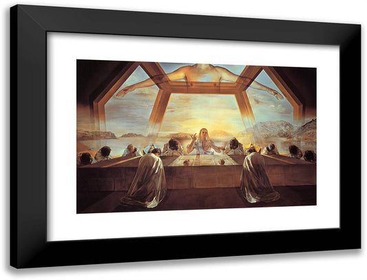 The Sacrament of the Last Supper 24x18 Black Modern Wood Framed Art Print Poster by Dali, Salvador