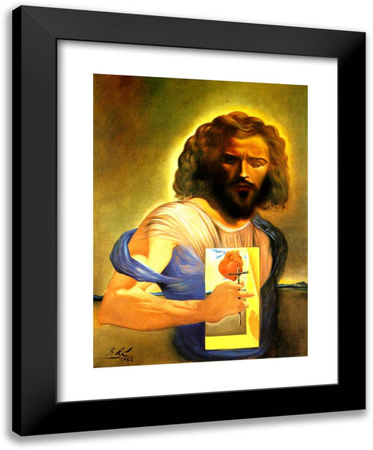 The Sacred Heart of Jesus 19x24 Black Modern Wood Framed Art Print Poster by Dali, Salvador