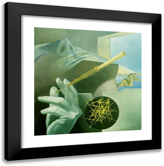 The Sleeping Smoker 20x20 Black Modern Wood Framed Art Print Poster by Dali, Salvador