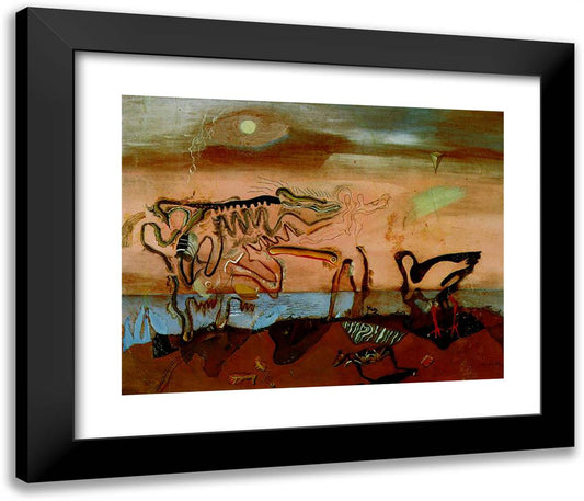 The Spectral Cow 24x20 Black Modern Wood Framed Art Print Poster by Dali, Salvador