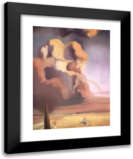 The Spectre and the Phantom 20x24 Black Modern Wood Framed Art Print Poster by Dali, Salvador