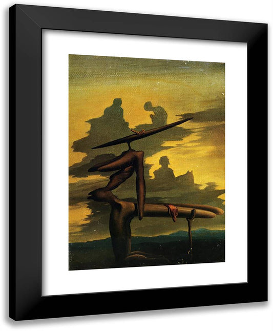 The Spectre of the Angelus 19x24 Black Modern Wood Framed Art Print Poster by Dali, Salvador