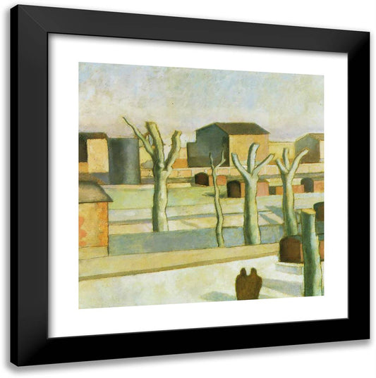 The Station at Figueras 20x20 Black Modern Wood Framed Art Print Poster by Dali, Salvador