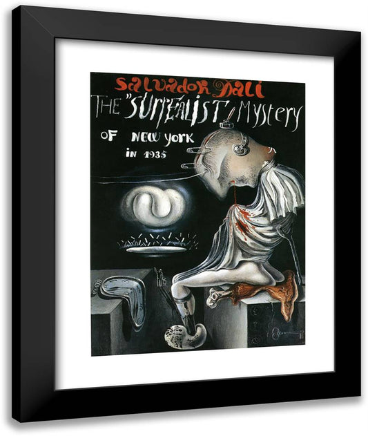 The Surrealist Mystery of New York 20x24 Black Modern Wood Framed Art Print Poster by Dali, Salvador